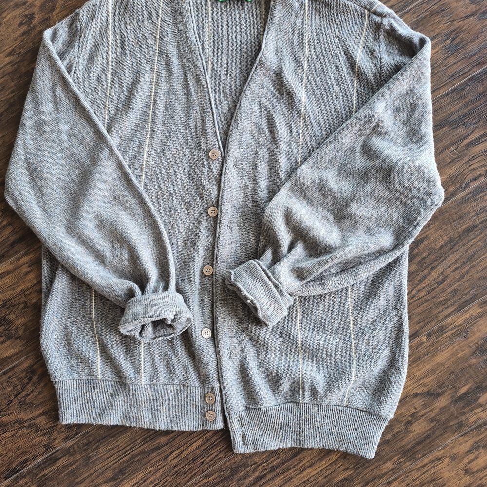 Gray "Grandpa" Cardigan Sweater